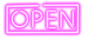 enseigne lumineuse ouvert en anglais open logo